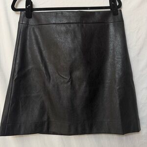 J. Crew Faux Leather A Line Black Mini Skirt